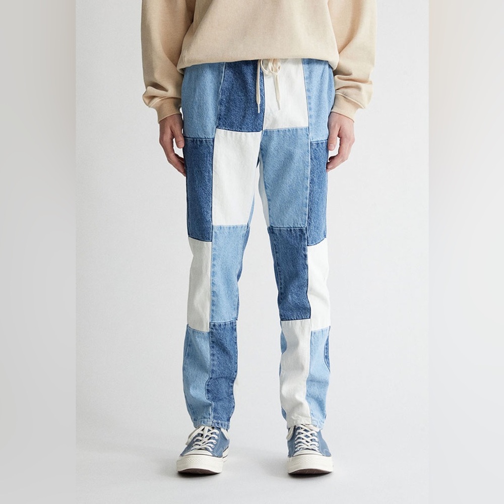 Men’s PacSun Patchwork Denim Trouser Pants Size Large